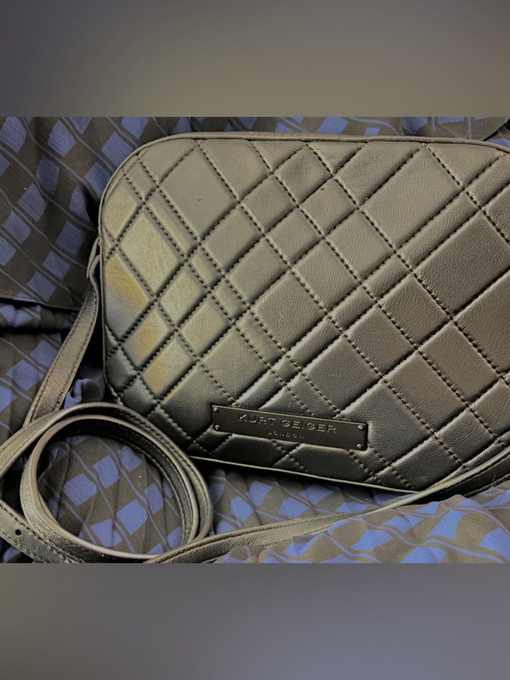 Kurt Geiger Black Quilted Leather Crossbody /Shoulder Bag, Dust Bag, NWOT R-$195